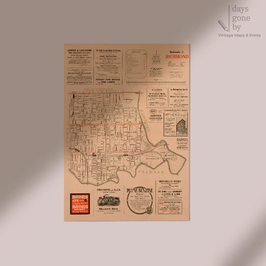 Vintage map of Richmond (1921)
